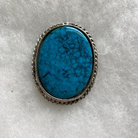 Vintage‎ Faux Turquoise Brooch Pin - Picture 1 of 3